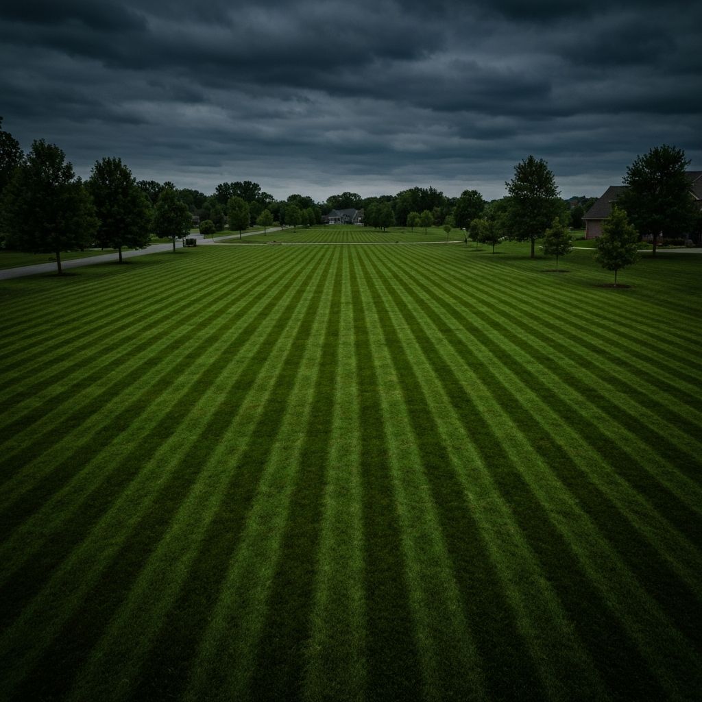 Perfectly manicured lawn by TrueLine Grounds Co.